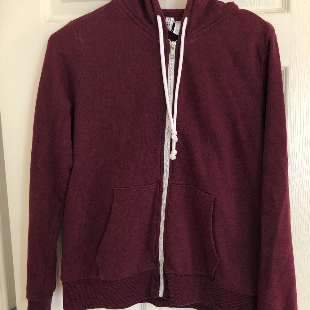 Maroon zip-up jacket